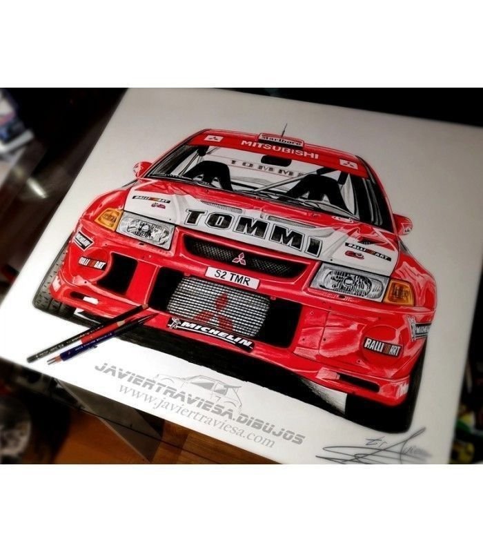 CAMISETA CON DIBUJO MITSUBISHI EVO VI TOMMI MAKINEN - Imagen 7