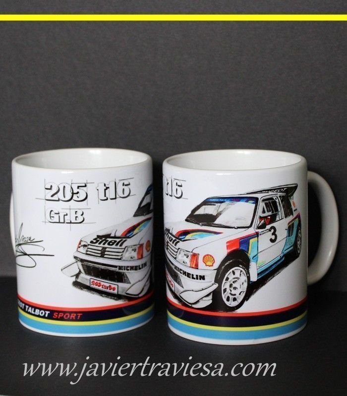 TAZA PEUGEOT 205 TURBO 16 GRUPO B RALLY
