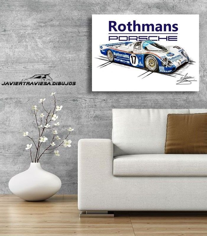 POSTER PORSCHE 962C LEMANS DEREK BELL