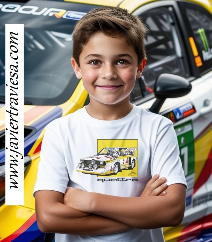 CAMISETA CON DIBUJO AUDI SPORTQUATTRO GRUPO B - Imagen 4