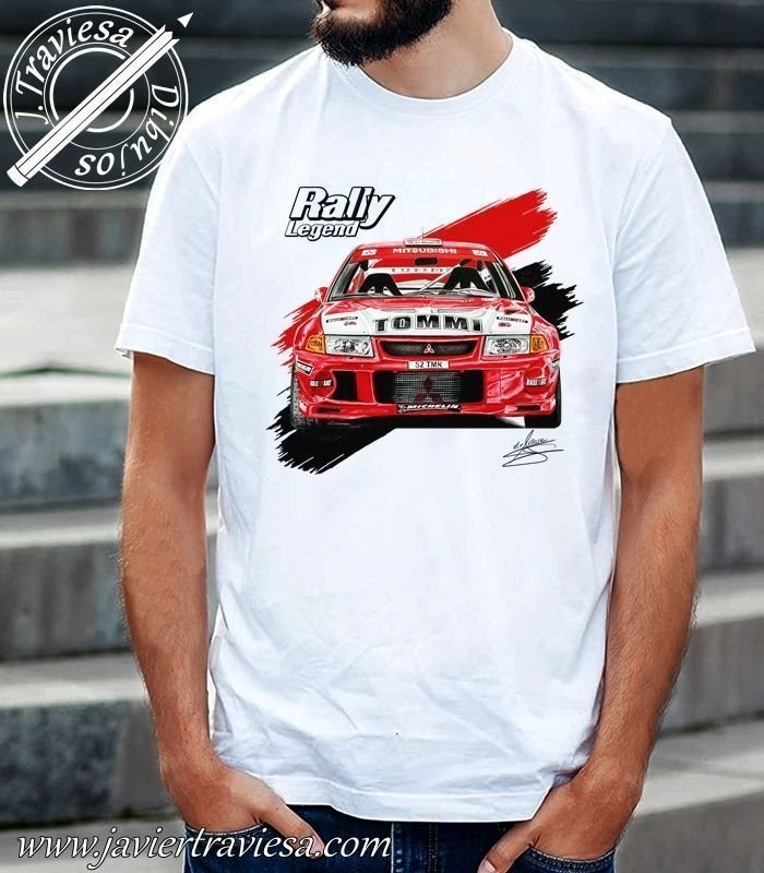 CAMISETA CON DIBUJO MITSUBISHI EVO VI TOMMI MAKINEN