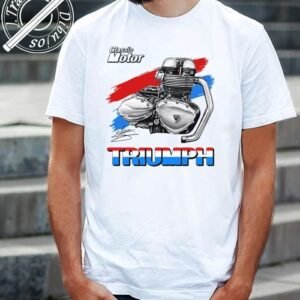 CAMISETA CON DIBUJO DE MOTOR TRIUMPH