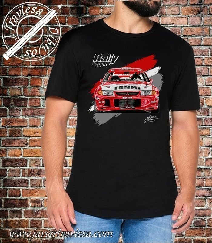CAMISETA CON DIBUJO MITSUBISHI EVO VI TOMMI MAKINEN - Imagen 3