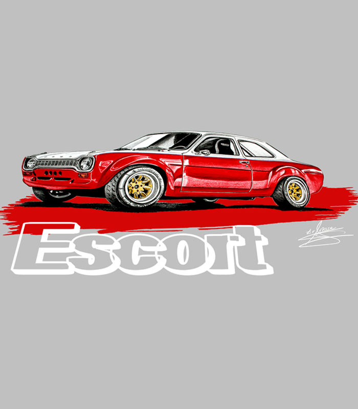 Camiseta Unisex FORD ESCORT Mk1 - Imagen 7