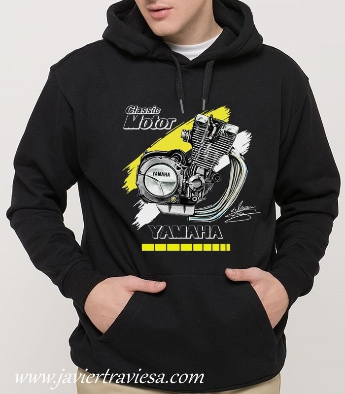 SUDADERA MOTO YAMAHA BLACK