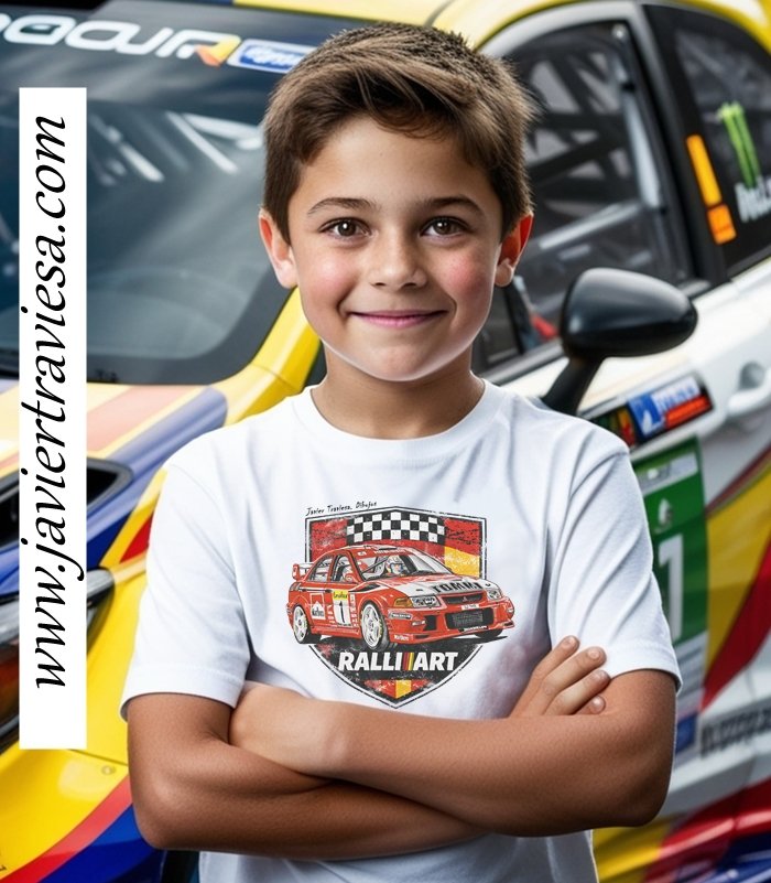 CAMISETA CON DIBUJO MITSUBISHI EVO VI TOMMI - Imagen 4